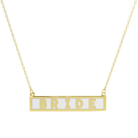 Gold-Dipped BRIDE Pendant Necklace - Picture 1 of 3